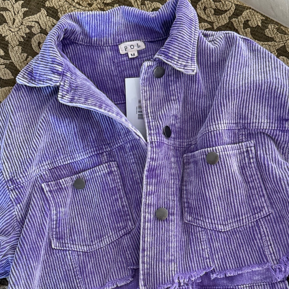POL Lavender Corduroy Cropped Jacket - Picture 2 of 6